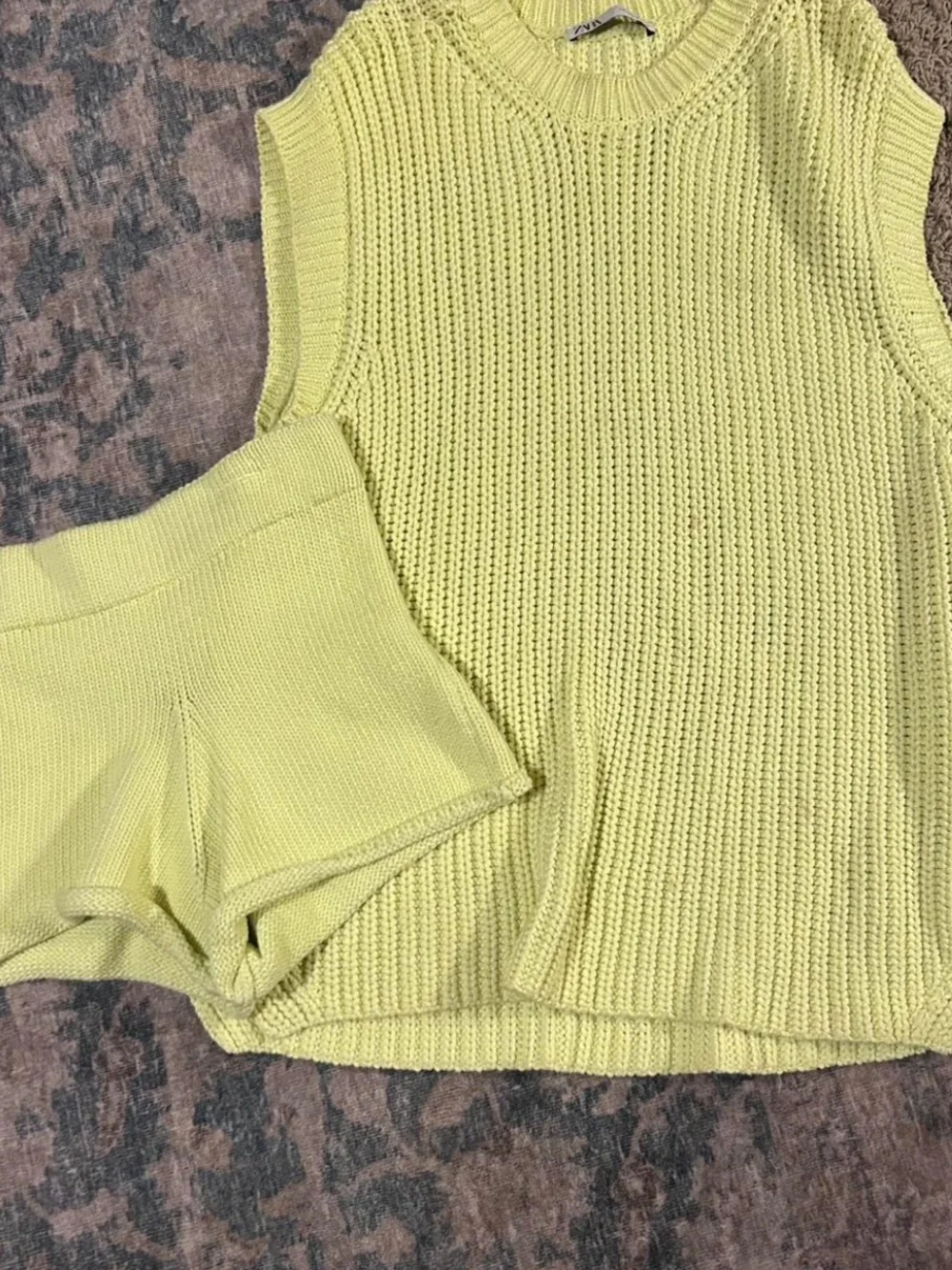 Zara knit top and shorts matching set